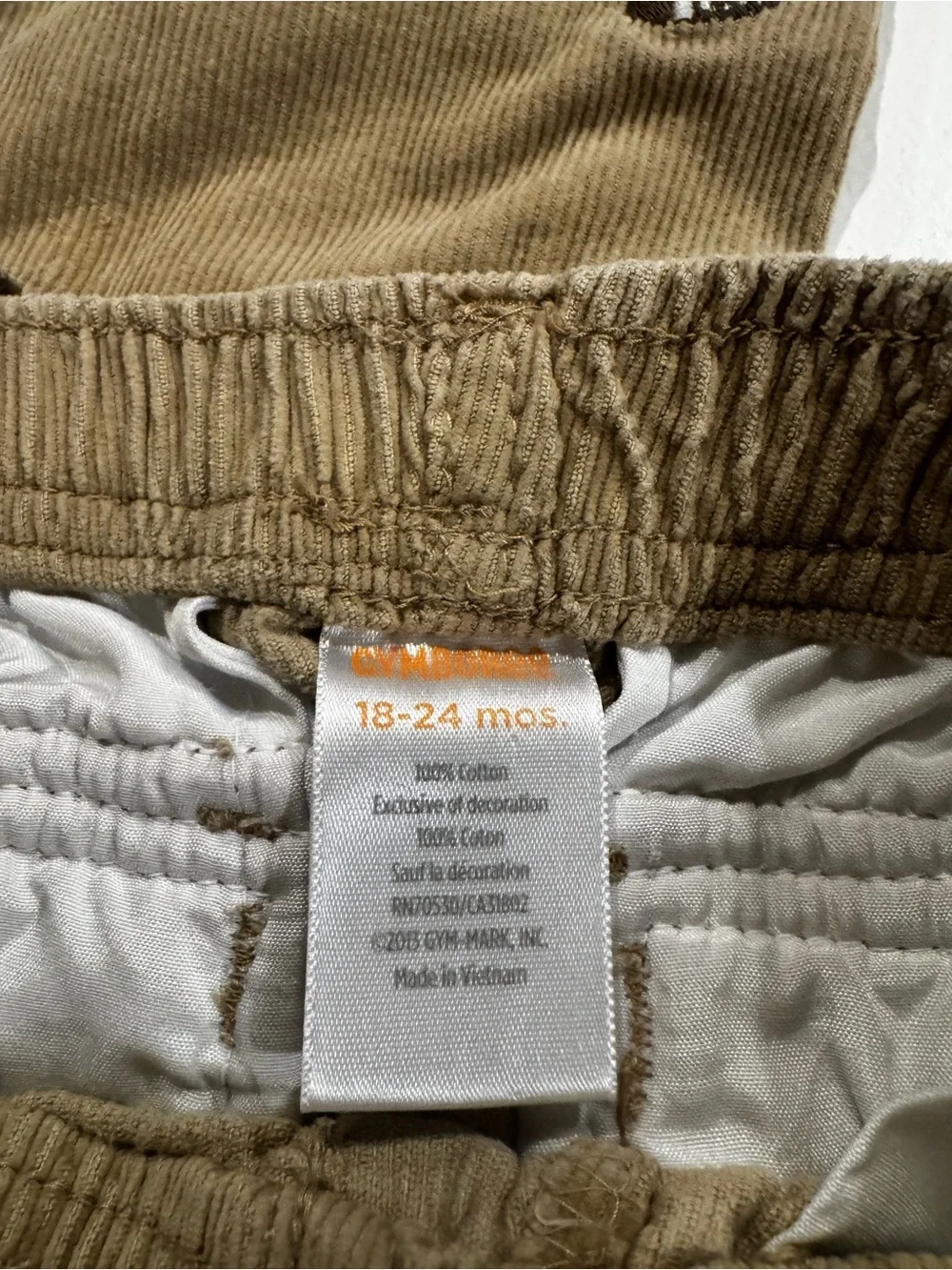 Gymboree Brown Corduroy Pants with Football Embroidery
